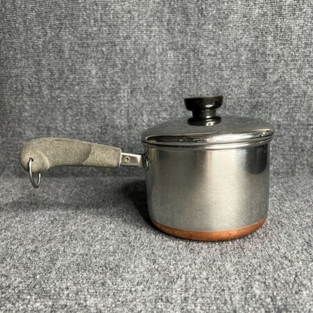 Vintage Revere Ware 1.5 Qt Sauce Pan W/ Lid Copper Clad Bottom Clinton Illinois